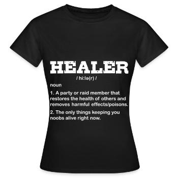 RAID HEALER Cool Gamer Gaming Drôle de joueur - T-shirt Femme - noir - Devant - AI Model Female 172 dark (172cm)