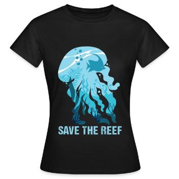 Qualle Riff Umweltschutz - Frauen T-Shirt - Schwarz - Vorne - AI Model Female 172 dark (172cm)