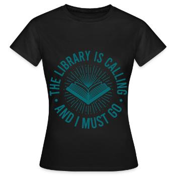 Bibliothek Angestellte Bücherwurm Buchliebhaber - Frauen T-Shirt - Schwarz - Vorne - AI Model Female 172 dark (172cm)