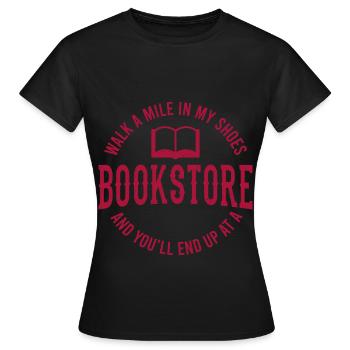 Libraire Bouquin vermisseeux de livres - T-shirt Femme - noir - Devant - AI Model Female 172 dark (172cm)