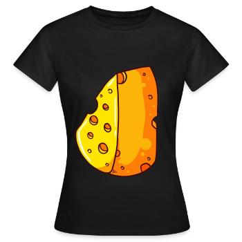Fromage fromage fromager Parmesan Gourmet - T-shirt Femme - noir - Devant - AI Model Female 172 dark (172cm)