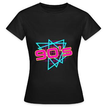 90er Mottoparty 90er Outfit 90er Retro 90er Jahre - Frauen T-Shirt - Schwarz - Vorne - AI Model Female 172 dark (172cm)