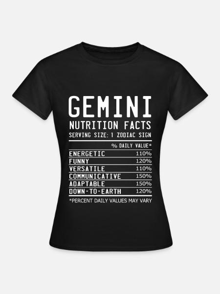 Sternzeichen Zwilling Fakten - Frauen T-Shirt - Schwarz