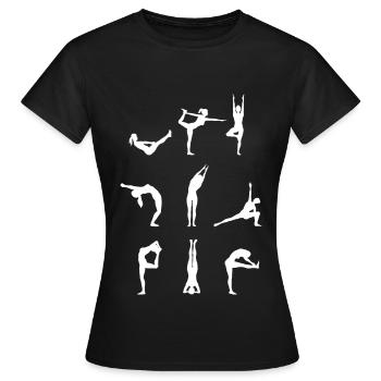 Yoga Asanas Yoga Stellungen Yoga Fan Yogalehrerin - Frauen T-Shirt - Schwarz - Vorne - AI Model Female 172 dark (172cm)