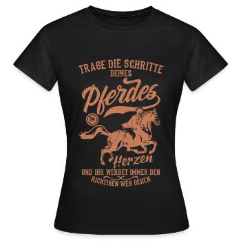 Pferde Spruch Pferdeliebhaber Pferdesprüche - Frauen T-Shirt - Schwarz - Vorne - AI Model Female 172 dark (172cm)