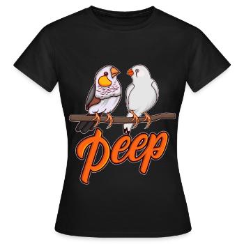 Zebrafinken PEEP Zebrafink Prachtfinken - Frauen T-Shirt - Schwarz - Vorne - AI Model Female 172 dark (172cm)