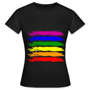 PRIDE FLAG LGBT Pride Gay Pride Month LGBTQ Drapeau - T-shirt Femme - noir - Devant - AI Model Female 172 dark (172cm)