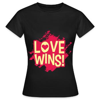 LOVE WINS LGBT Pride Gay Pride Month LGBTQ - T-shirt Femme - noir - Devant - AI Model Female 172 dark (172cm)