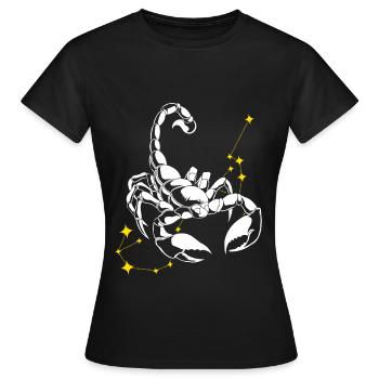 Skorpion Sternzeichen - Frauen T-Shirt - Schwarz - Vorne - AI Model Female 172 dark (172cm)