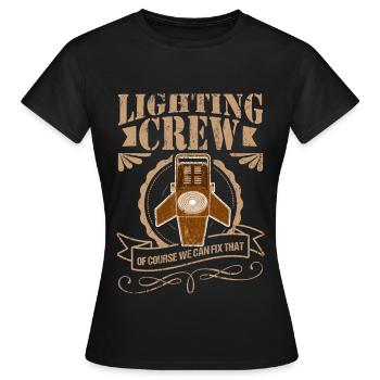 LIGHTING CREW Lighting Technology Lighting Technician - Women's T-Shirt - black - Front - AI Model Female 172 dark (172cm)