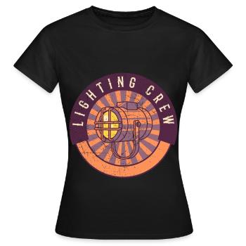 LIGHTING CREW RETRO Lighting Technician - Women's T-Shirt - black - Front - AI Model Female 172 dark (172cm)