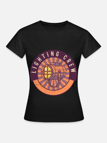 LIGHTING CREW RETRO Lichttechniker - Frauen T-Shirt - Schwarz