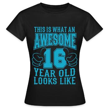 J’ai 16 ans 16 ans de vie garçons 16 ans - T-shirt Femme - noir - Devant - AI Model Female 172 dark (172cm)