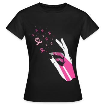 Cancer du sein- cancer du sein-mois boucle du cancer du sein - T-shirt Femme - noir - Devant - AI Model Female 172 dark (172cm)