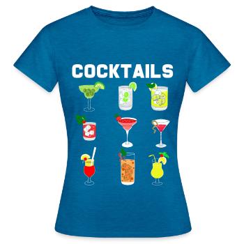 Cocktail - Women's T-Shirt - antique blue sapphire heather - Front - AI Model Female 172 dark (172cm)