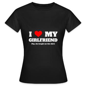 I Love My Girlfriend - Women's T-Shirt - black - Front - AI Model Female 172 dark (172cm)