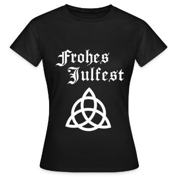 Germanen Heide Heiden Frohes Julfest Wikinger - Frauen T-Shirt - Schwarz - Vorne - AI Model Female 172 dark (172cm)