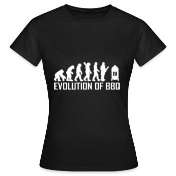 Watersmoker Evolution Of BBQ - Frauen T-Shirt - Schwarz - Vorne - AI Model Female 172 dark (172cm)
