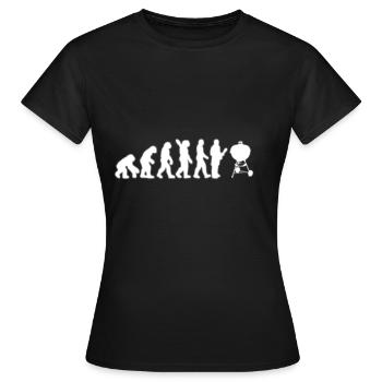 Évolution du gril à charbon - T-shirt Femme - noir - Devant - AI Model Female 172 dark (172cm)