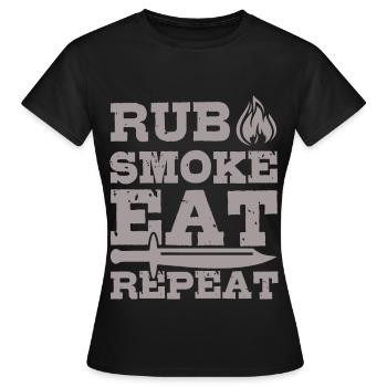 BBQ Grill RUB EAT REPEAT - Women's T-Shirt - black - Front - AI Model Female 172 dark (172cm)