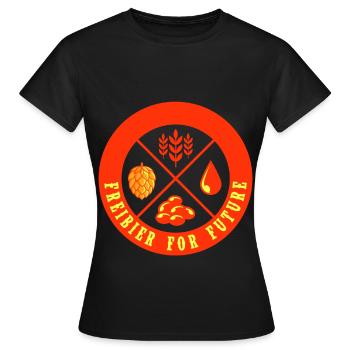 Bière gratuite pour l’avenir - T-shirt Femme - noir - Devant - AI Model Female 172 dark (172cm)