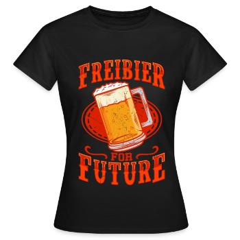 Bière gratuite pour l’avenir - T-shirt Femme - noir - Devant - AI Model Female 172 dark (172cm)