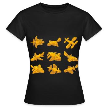 Ancient Astronaut Theorie Quimbaya Flugzeug - Frauen T-Shirt - Schwarz - Vorne - AI Model Female 172 dark (172cm)