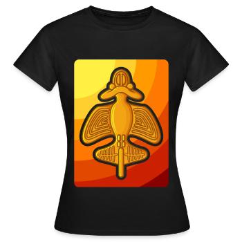 Ancient Astronaut Theorie Quimbaya Flugzeug - Frauen T-Shirt - Schwarz - Vorne - AI Model Female 172 dark (172cm)