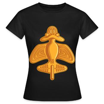 Ancient Astronaut Theorie Quimbaya Flugzeug - Frauen T-Shirt - Schwarz - Vorne - AI Model Female 172 dark (172cm)
