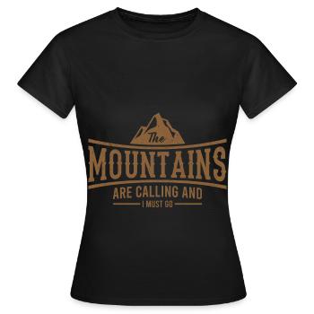 Bergsteiger Sprüche Les montagnes appellent et - T-shirt Femme - noir - Devant - AI Model Female 172 dark (172cm)