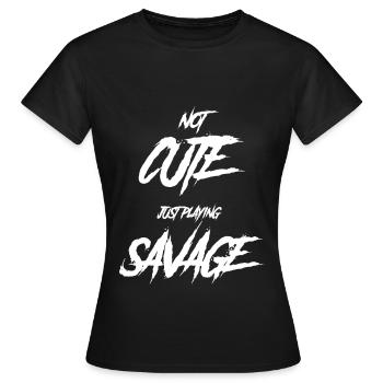 Grufti Sagt Lustig, Nicht Niedlich. Spielt - Frauen T-Shirt - Schwarz - Vorne - AI Model Female 172 dark (172cm)