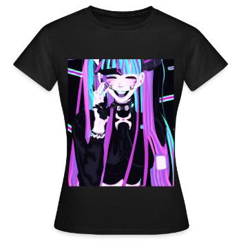 Goth Anime Vaporwave mignon et effrayant Goth - T-shirt Femme - noir - Devant - AI Model Female 172 dark (172cm)