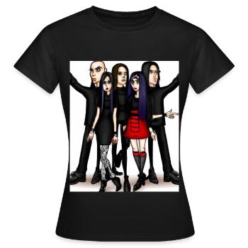 Corporate Goth Gothic Clique Freunde - Frauen T-Shirt - Schwarz - Vorne - AI Model Female 172 dark (172cm)