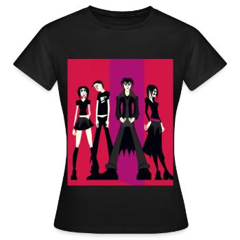 Gothic Business Casual Goth Clique Freunde - Frauen T-Shirt - Schwarz - Vorne - AI Model Female 172 dark (172cm)