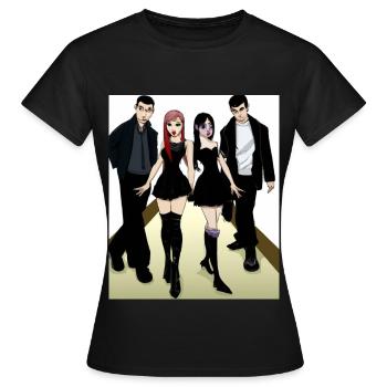 Corporate Goth Gothic Clique Freunde - Frauen T-Shirt - Schwarz - Vorne - AI Model Female 172 dark (172cm)