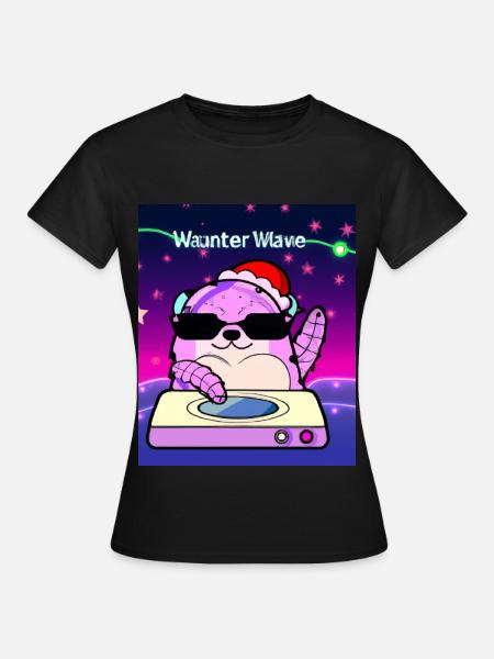 Otter Weihnachten DJ Otter Mit Weihnachtsmütze - Dame-T-shirt - sort