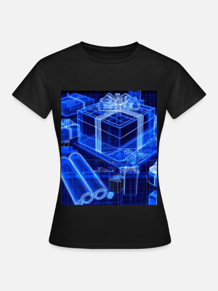 Weihnachten Weihnachtsbaum Schematic Blaupause - Frauen T-Shirt - Schwarz