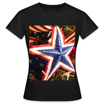 Amerikanisches Weihnachten Weihnachtsstern - Frauen T-Shirt - Schwarz - Vorne - AI Model Female 172 dark (172cm)