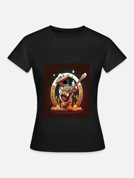 Astronaute Musicien Astronaute jouant de la guitare On - T-shirt Femme - noir