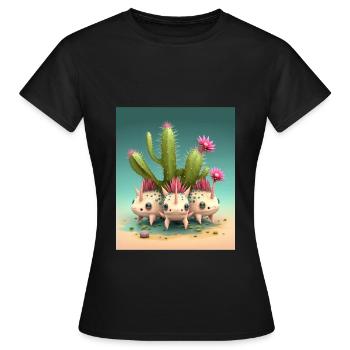 Mexican Cactus Plant Lover Cactus Axolotl Mexican - Frauen T-Shirt - Schwarz - Vorne - AI Model Female 172 dark (172cm)