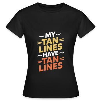 Mes lignes de bronzage ont des lignes de bronzage Coups de soleil - T-shirt Femme - noir - Devant - AI Model Female 172 dark (172cm)