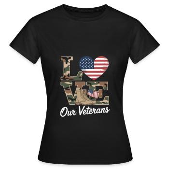Journée de l’amour pour nos anciens combattants - T-shirt Femme - noir - Devant - AI Model Female 172 dark (172cm)
