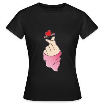 Corée amour - T-shirt Femme - noir - Devant - AI Model Female 172 dark (172cm)