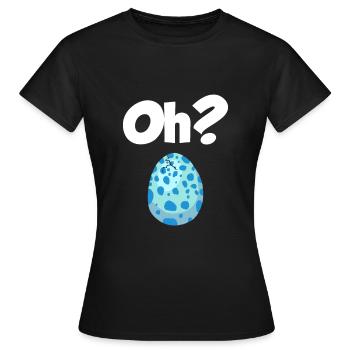 Oeuf à couver Oh? Annonce de grossesse de dinosaure - T-shirt Femme - noir - Devant - AI Model Female 172 dark (172cm)