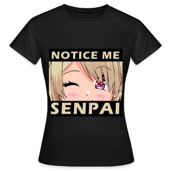 Avis Me Senpai - dessins de mangas anime japonais - T-shirt Femme - noir - Devant - AI Model Female 172 dark (172cm)