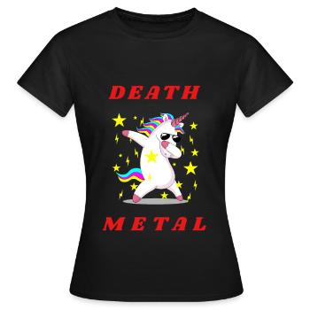 Funny Heavy Metal Unicorn For Women - Women's T-Shirt - black - Front - AI Model Female 172 dark (172cm)
