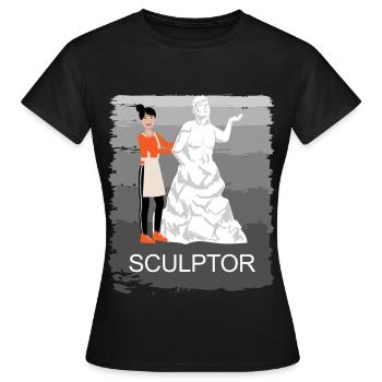 Sculpture Sculptor Steinhauer Modern Figures - Women's T-Shirt - black - Front - AI Model Female 172 dark (172cm)