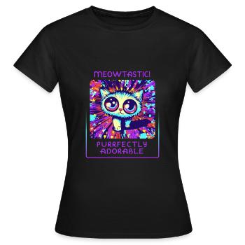 Katzenparadies - Niedlich und verspielt - Frauen T-Shirt - Schwarz - Vorne - AI Model Female 172 dark (172cm)