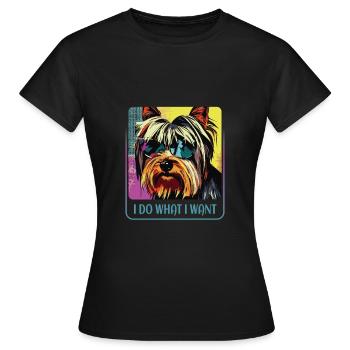 Stubborn Yorkie - Women's T-Shirt - black - Front - AI Model Female 172 dark (172cm)