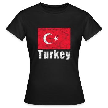 Drapeau turc - T-shirt Femme - noir - Devant - AI Model Female 172 dark (172cm)